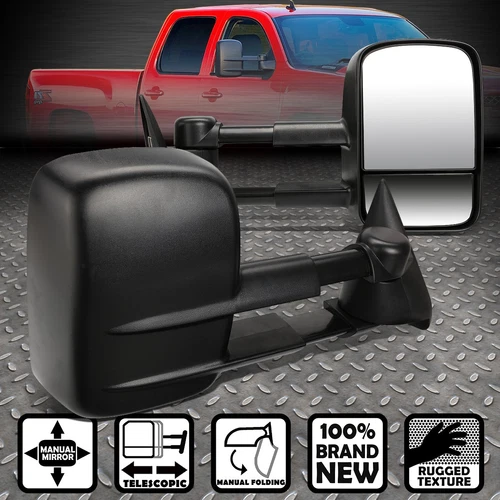 For 99-07 Silverado Sierra 1500-3500 Manual Telescoping Towing Side Mirrors Pair