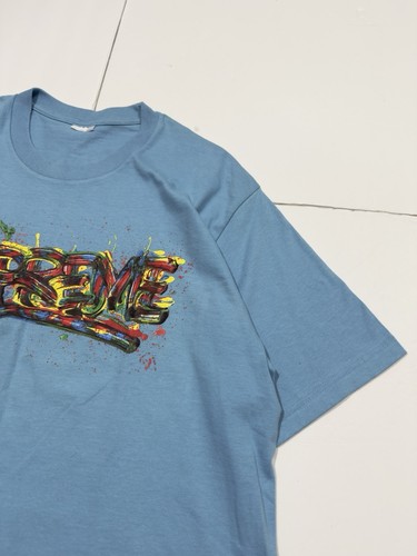 Supreme Paint Logo Spellout Graffiti Graphic T-Shirt Light Blue Men's Large USA - Photo 4/9