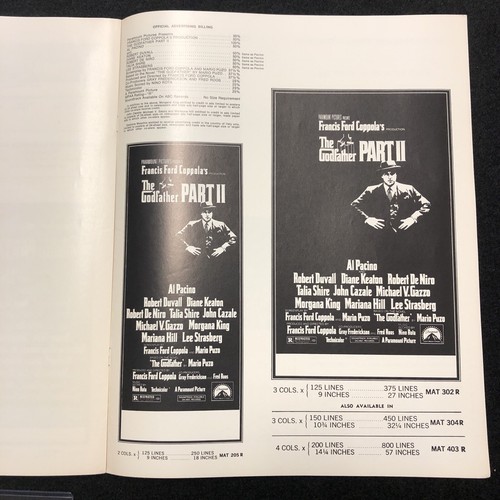 1974 THE GODFATHER PART II, uncut 6pg 2nd ad section (Al Pacino AUTO)**** - Picture 8 of 9