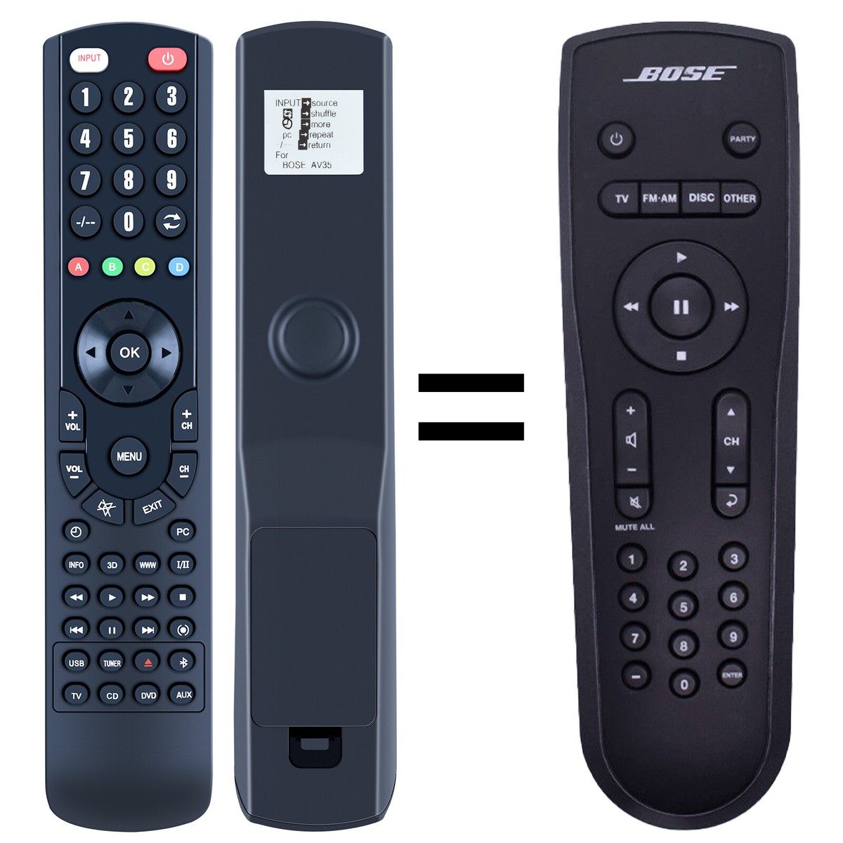RC35S2-27 Replace Remote Control For Bose AV35 Lifestyle V35