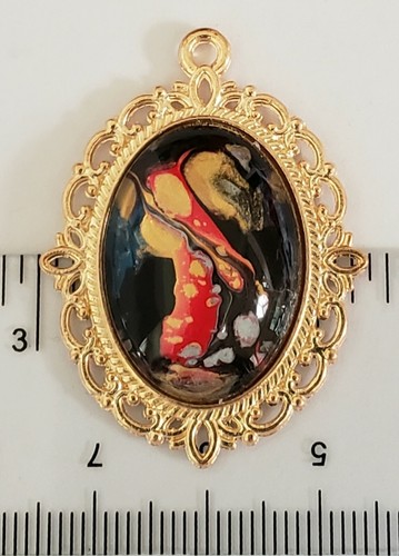 Collar Acrílico Vertido Pintado Colgante Usable Arte Acabado Oro Rosa - Imagen 5 de 5
