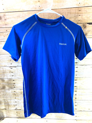 REEBOK PLAY DRY COMPRESSION BASE TEE SHIRT ROYAL BLUE MEN'S M FITTED  MINT 