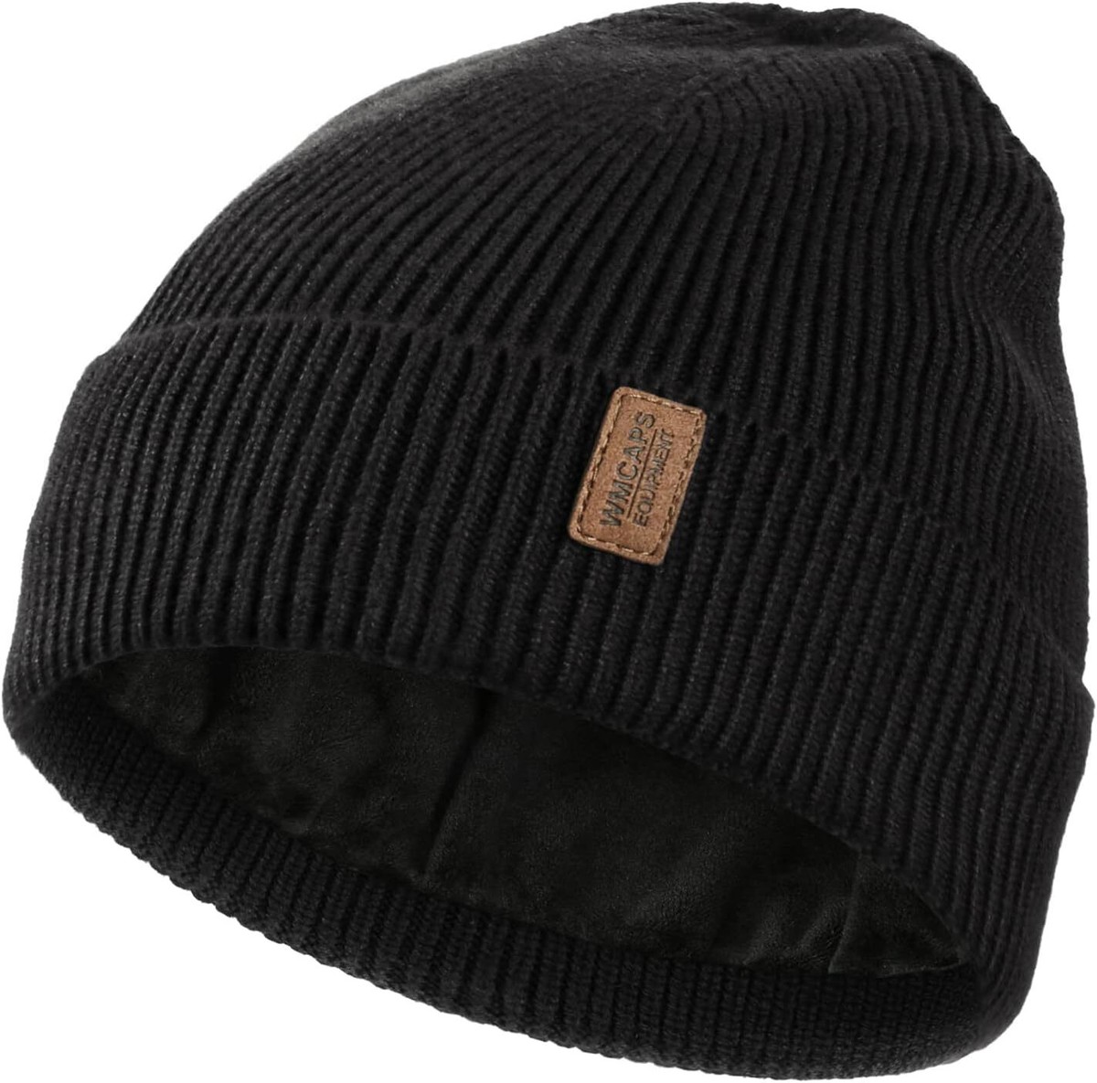 Beautiful Designed Black Winter Hat. One Size Fits All. N-Ferno 6808ZI Zippered Winter Beanie Hat with Bump Cap, One  main image 4