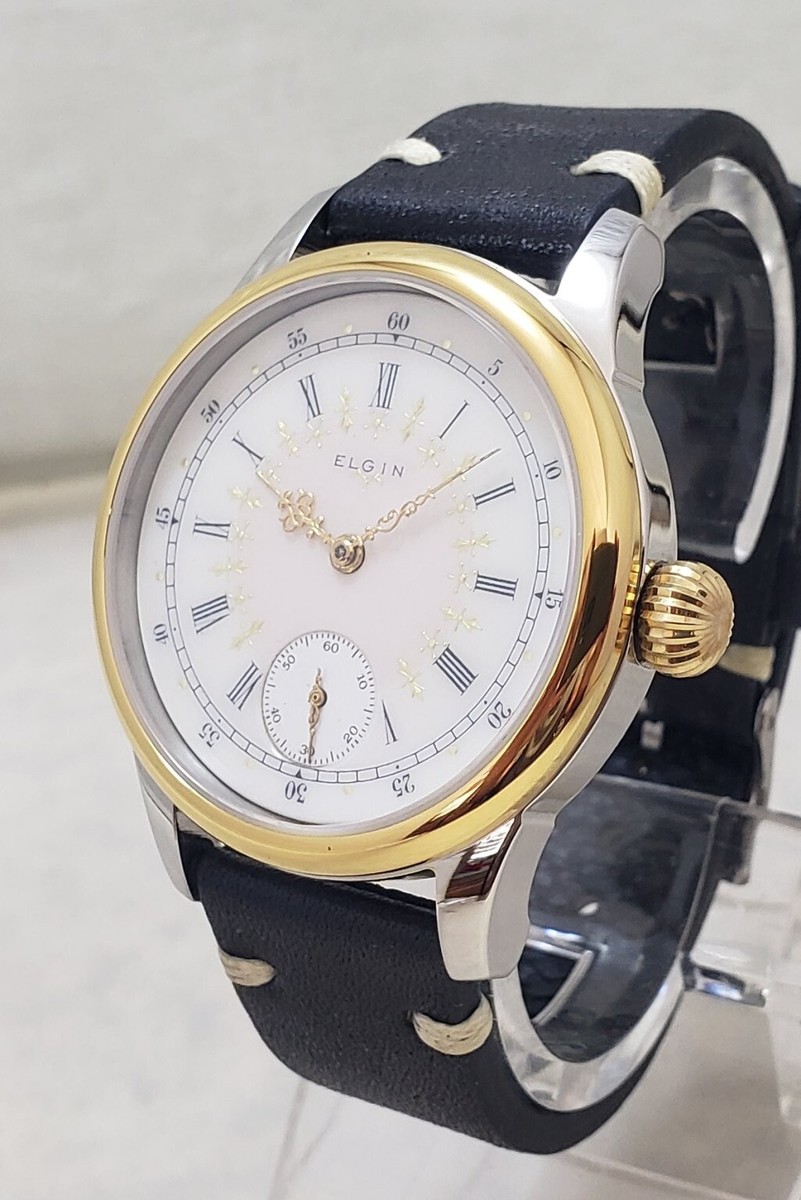 Elgin 6s Marriage Pocket Watch To 40mm SS Wrist Watch  display picture 1