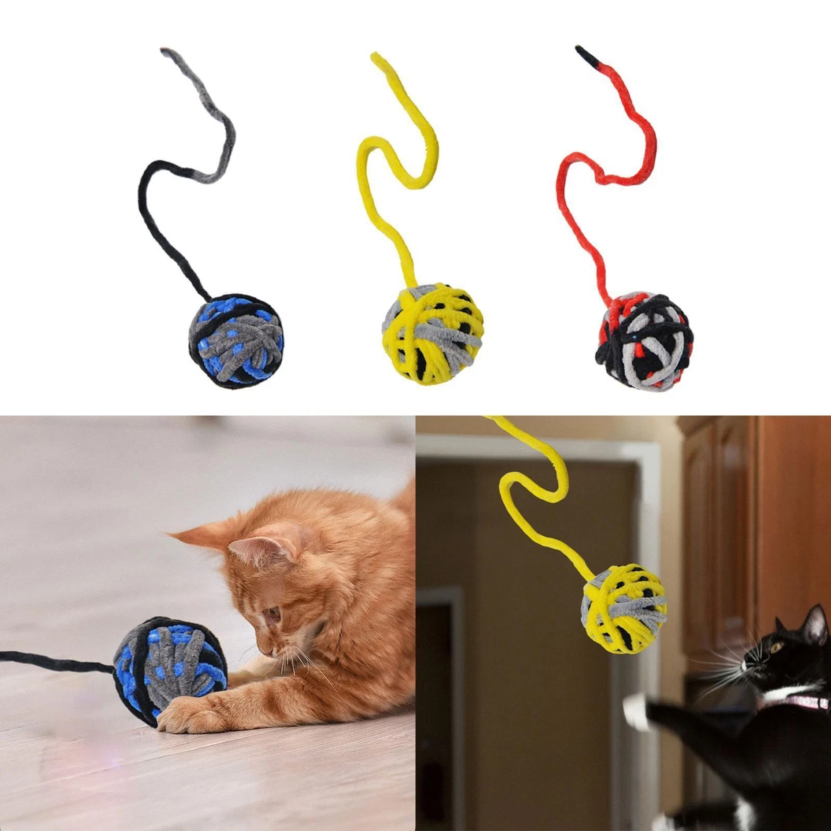 Cat toy top ball with tail