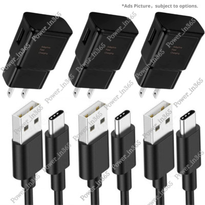 Fast Charger USB C Type C Cable Wall Power Adapter Block Cube For Samsung Galaxy