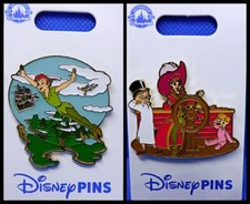 Disney Parks 2 Pin lot PETER PAN flying + kids on boat Hook outfit - NEW