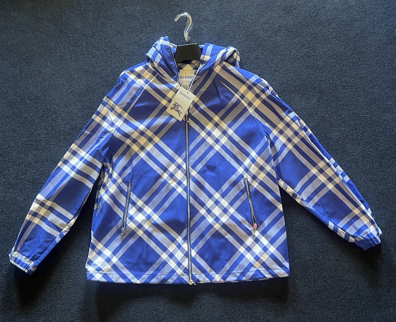 Burberry Check Nylon Hooded Jacket Size *Small* New With Tags