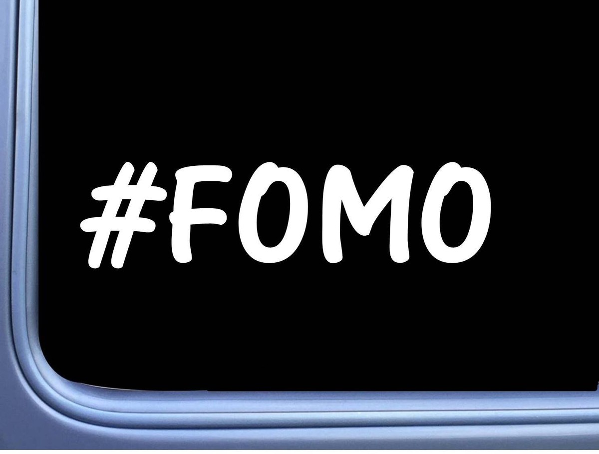 Hashtag Fomo L833 8 inch Sticker crypto currency money stocks decal