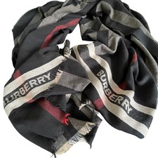 Burberry Striped Scarf, 180cm X 70cm, Wool Si...