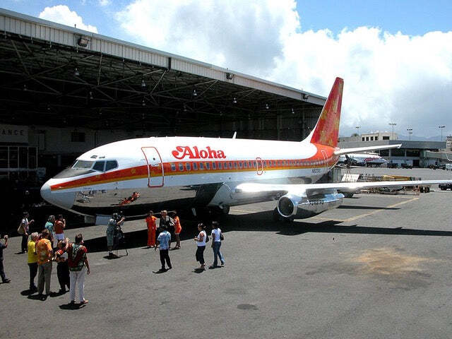 Aloha Airlines Boeing 737-200 Tail #N823AL Aluminum Jet Plane