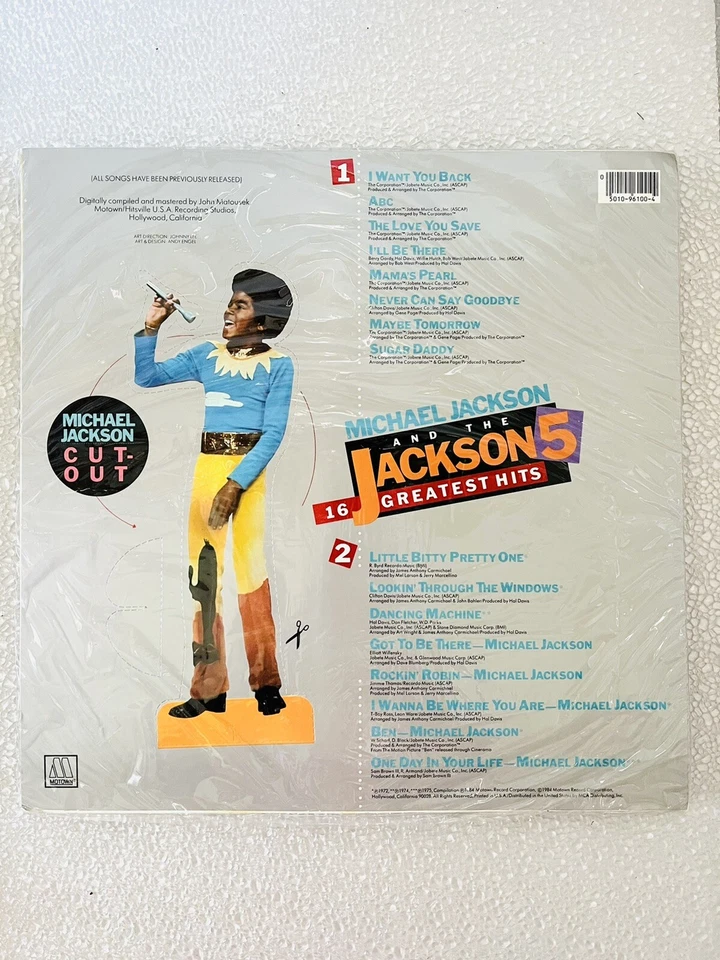 MICHAEL JACKSON & THE JACKSON 5 SUPER CASSETTE w/GLOVE & MICHAEL JACKSON CUT-OUT - Image 2 of 2
