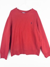 Polo Ralph Lauren Sweater Mens XL Red Solid Classic Pony Cotton Blend Pullover
