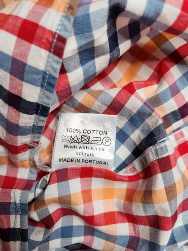Barbour Mens S Tailored Fit Gingham Check Button Shirt Casual York Red Preppy - Picture 7 of 11