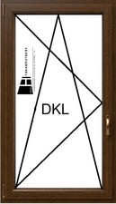 Fenster Nussbaum - 1 flügelig Dreh-Kipp PVC Fenster Nußbaum Kunststoff