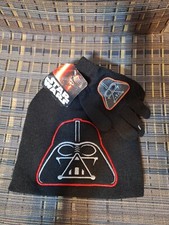 DISNEY STAR WARS DARTH VADER KNIT HAT  GLOVES - YOUTH BOYS - ONE SIZE - NWT
