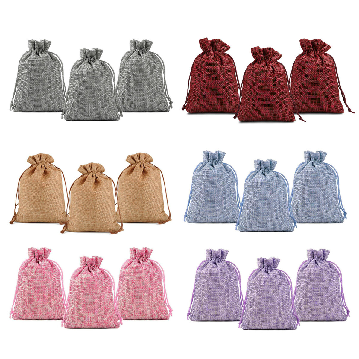 25-100pcs Burlap Drawstring Gift Bags Jewelry Pouch Wedding Party Candy Pouches