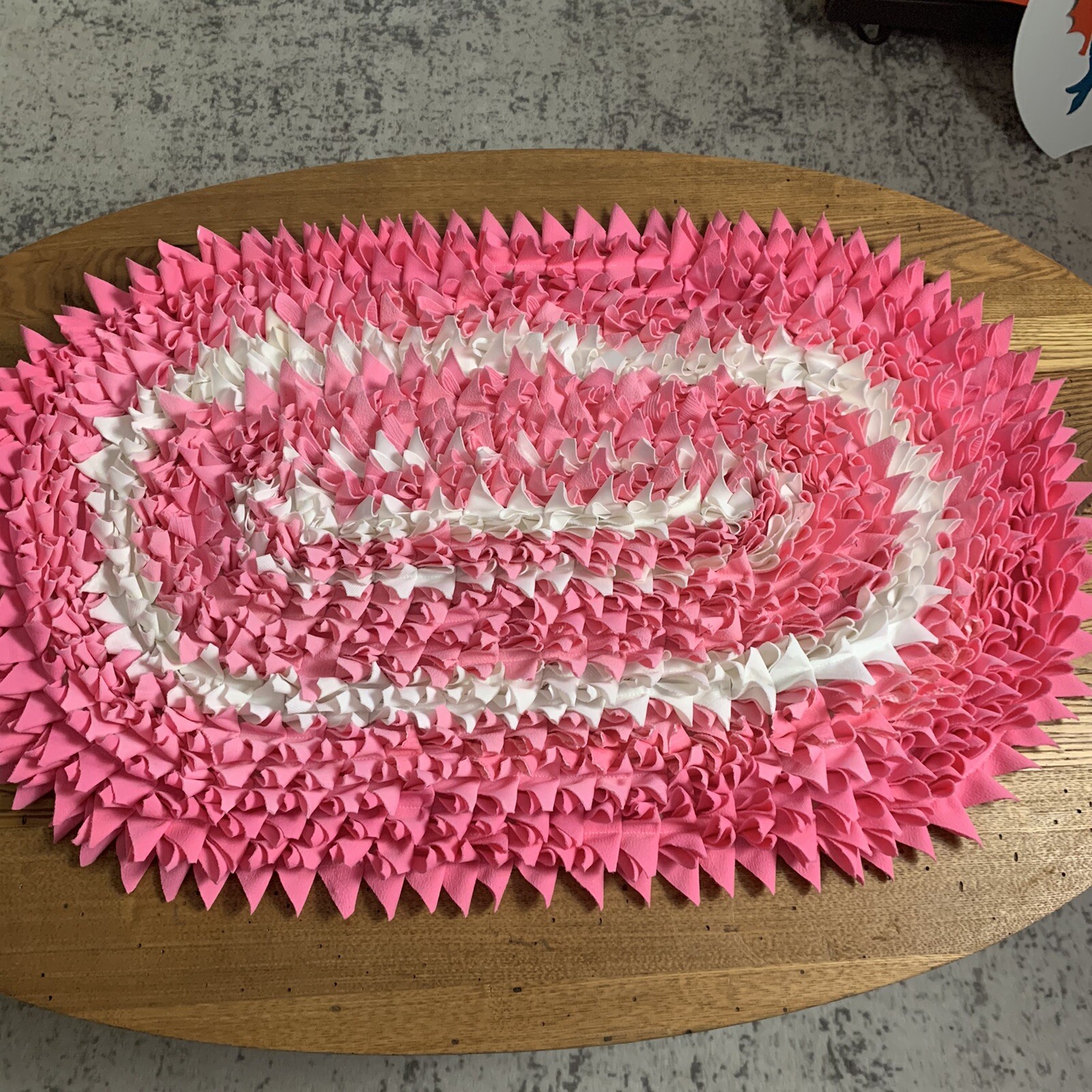 White Pink Oval Rag Accent Bath Rug Loopy Shag Mat 35x22 For Sale Online