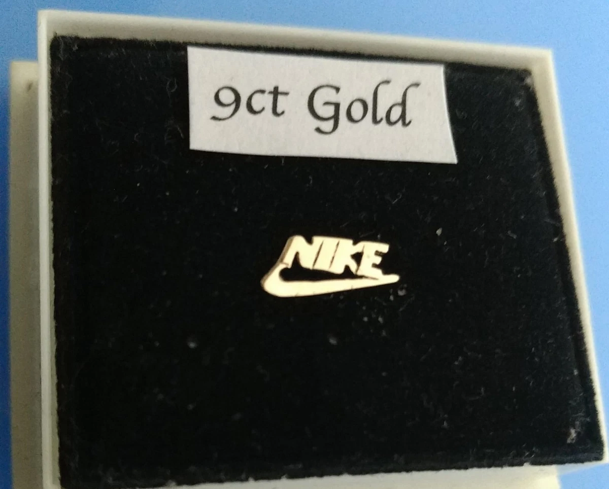 9ct gold baby nose retro Nike symbol stud earring