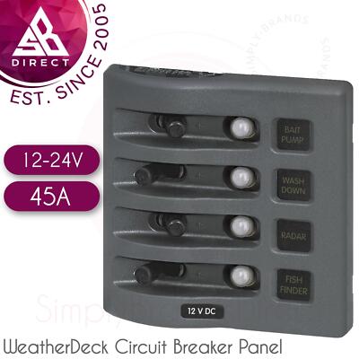 Blue Sea Systems 4374 4-Position Weatherdeck Schutzschalter Bahn   12-24V   IP67