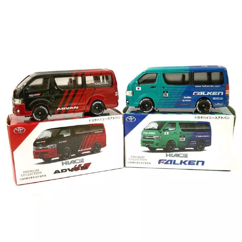 1:64 Toyota Hiace Advan Falken diecast same size with Tomica