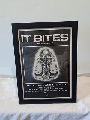 It Bites Old Man And The Angel 1987  FRAMED ADVERT MUSIC POSTER A4 8X12''
