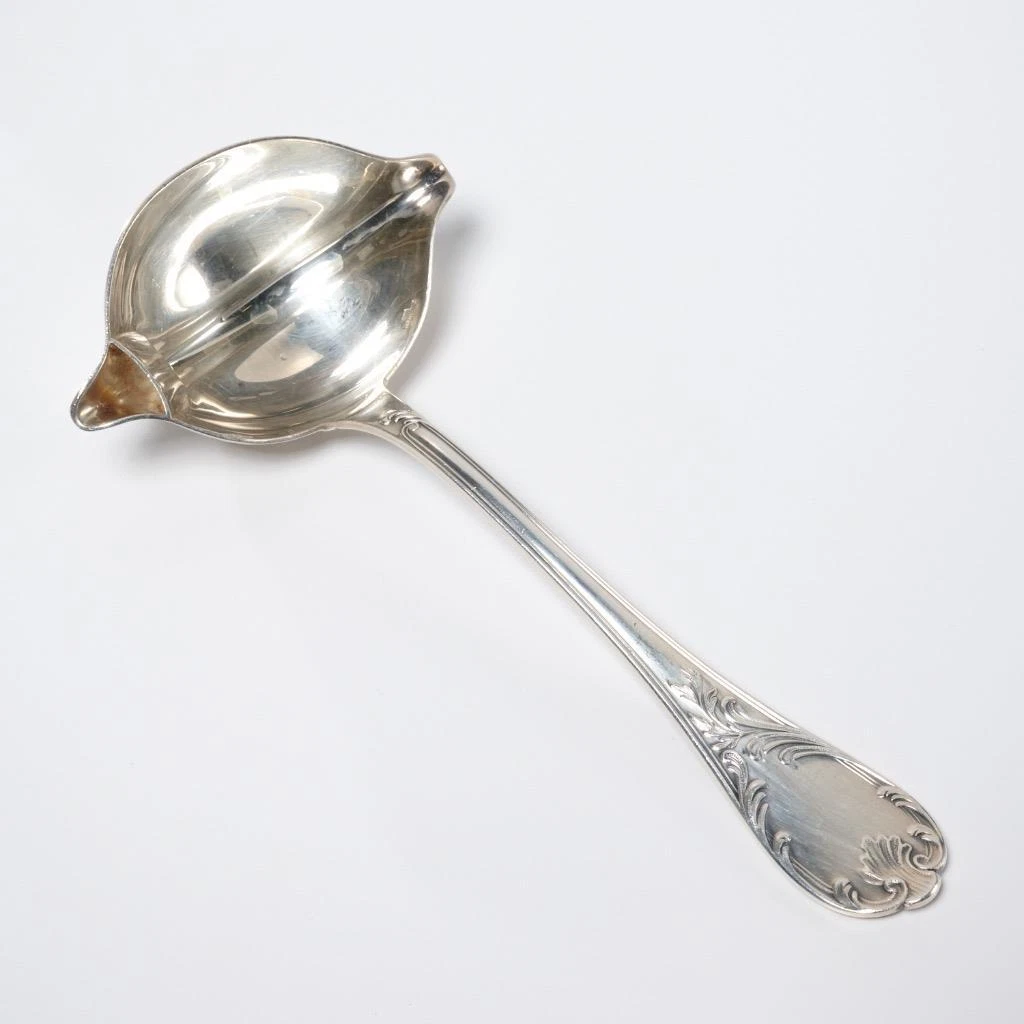 Christofle France Marly Silverplate Double Spout Strainer Sauce Ladle 7"l