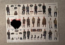 Original WWII Poster Newsmap German Army Uniforms 35x47”