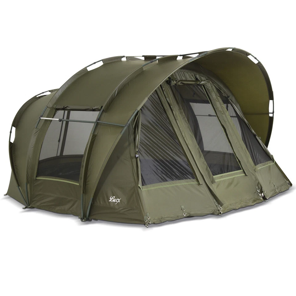 Lucx® Angelzelt + Überwurf Karpfenzelt 1, 2, 3 Man Bivvy + Winterskin "Leopard" - Bild 3 von 4