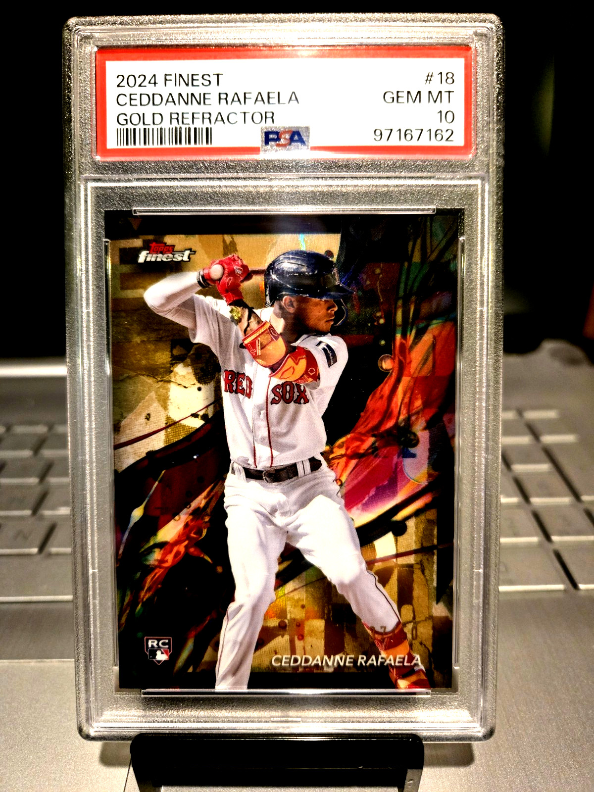 2024 Finest #37/50 Ceddanne Rafaela Gold Refractor #18 Gem Mt. 10 "Raising Star"