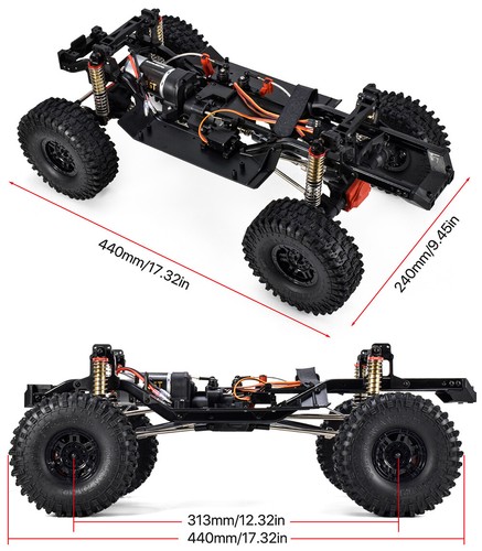 313 mm Radstand Fahrgestell Rahmen mit Micro Servo Achsen für 1/10 RC Raupenraupe Trx4 - Bild 4 von 15
