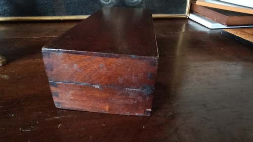 Box Antique Veneer Mahogany Nineteenth Century - Picture 4 of 7