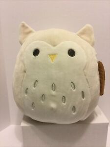 NWT Squishmallow Kellytoy 8" Hoot Ivory Owl Super Soft Plush Toy Rattle