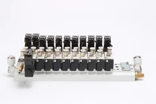 Airtac 9x AV110-06 and 2x AV130C-06 Solenoid Air Valves With Manifold