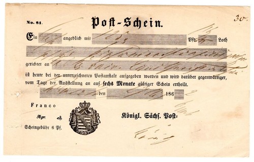 SAXONY POSTAGE NOTE (CA0386