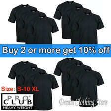 12 PACK PROCLUB PRO CLUB MENS HEAVYWEIGHT BLACK SHORT SLEEVE T SHIRTS COTTON TEE