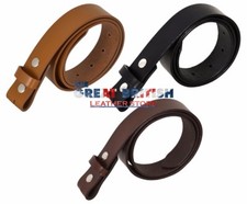 Genuine Cow Hide Leather Belt Strap Press Snap Stud Replacement Belt Strap