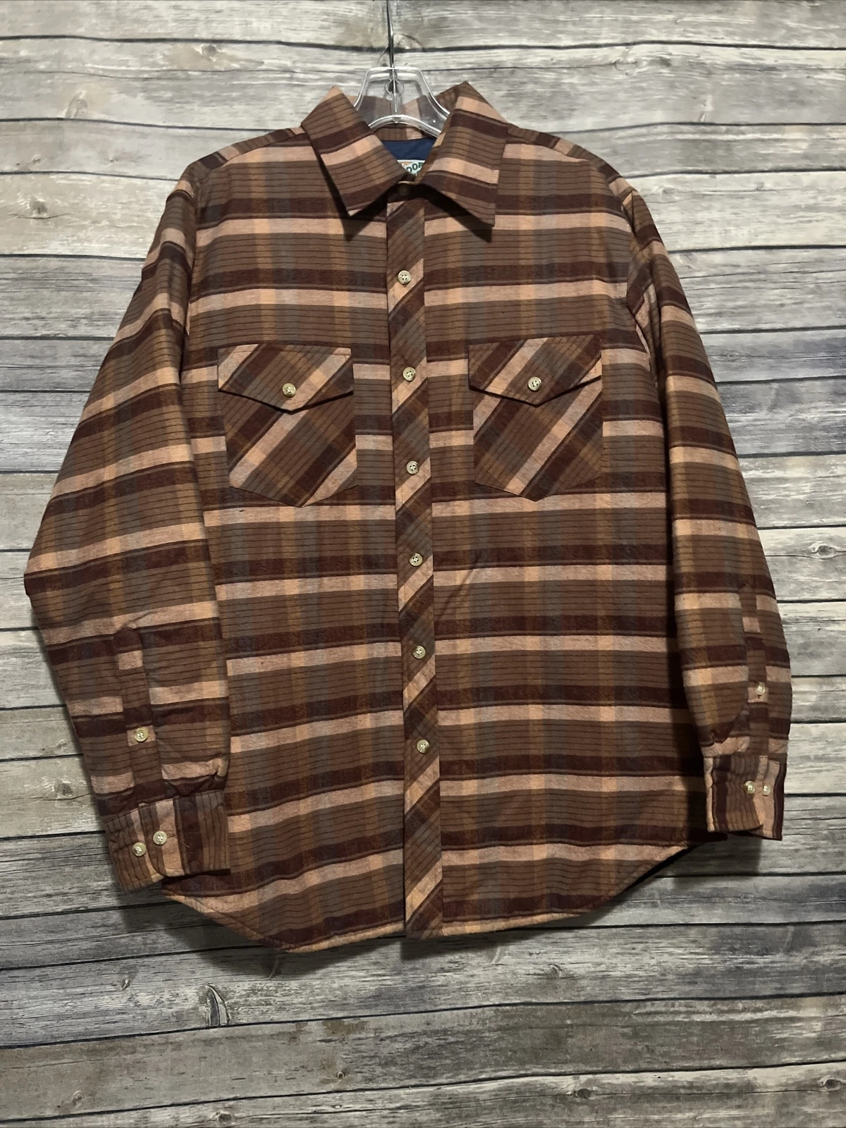Vintage Outdoor Exchange Quilted Flannel Shirt Jacket Men's Plaid Size Medium