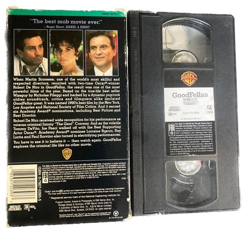 Goodfellas (1990), VHS Movie, Warner Home (1991), Ray Liotta, Joe Pesci - Picture 2 of 4