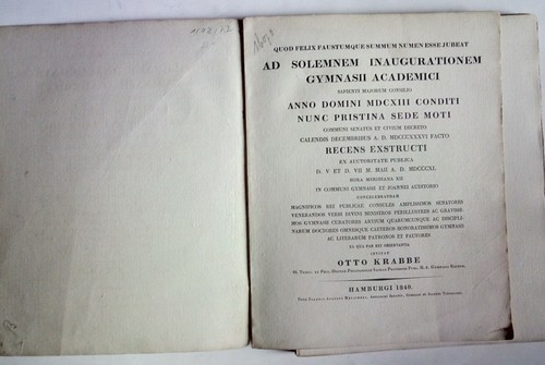 1601403 ECCLESIAE EVANGELICAE HAMBURGI INSTAURATAE HISTORIAM exposuit Otto Krabe - Bild 2 von 9