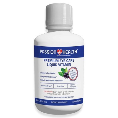 Passion 4 Health Liquid Eye Vitamins - Natural Vision & Adult Eye Care Supple...