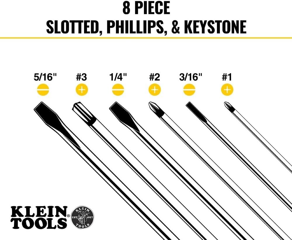 Klein 9-Piece Screwdriver Set with Magnetizer/Demagnetizer – Professional Qua...