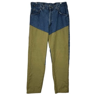 Wrangler Rugged Wear Jeans Colorblock Denim Work Outdoor Pants 36x32 Y2K Western