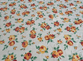 3.6 Yds NOS Vtg 1940s 50s Stylized Floral Feedsack Style Cotton Fabric 35" Wide