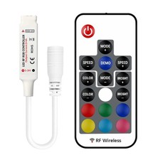 17-Key RF Wireless Remote Control DC 5V-24V 12A RGB LED Controller with