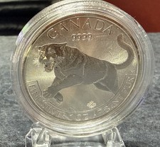 Moneda lingotes de plata fina Canadian Predator Cougar 9999 2016 1 oz