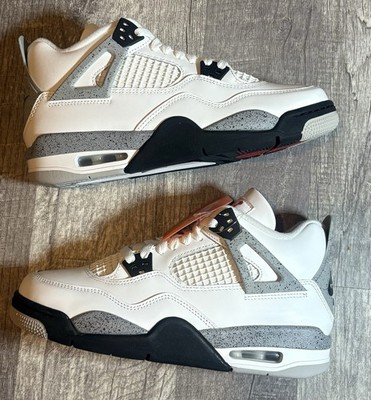 Nike Air Jordan 4 Retro OG White Cement IB4171-100 GS Size 6.5Y/Women's Size 8