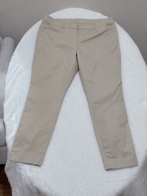 Old Navy Women's Pixie Khaki Pants Mid Rise Stretch Straight Leg Size 14