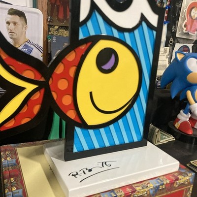 Romero Britto Boom Fish Pop Art Cast Iron Sculpture Ltd Ed 