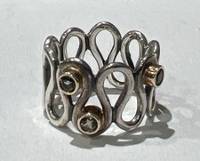 Sterling Silver and 14k Gold Ring hand made size 7.5